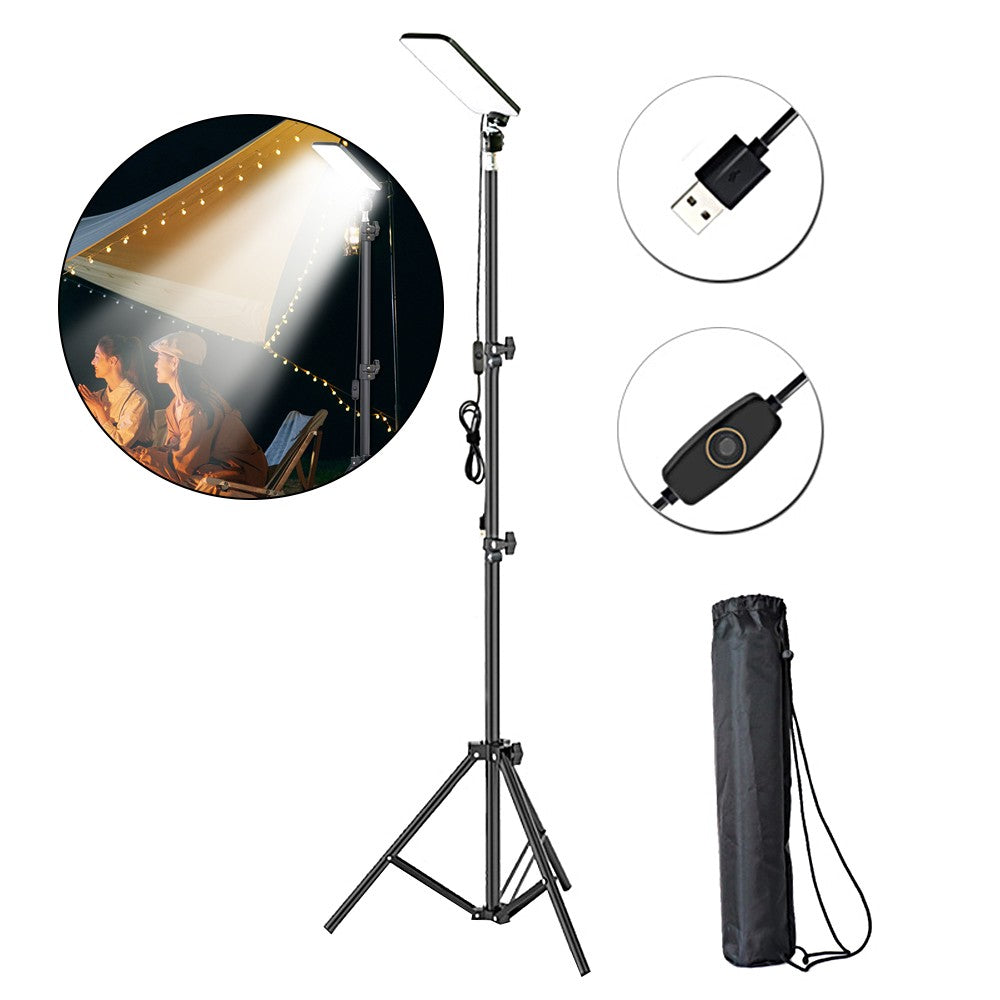 Portable LED Camping Light USB Powered BBQ Lamp with Telescoping Tripod