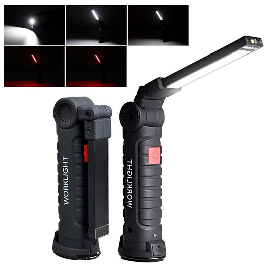 1Pc LED Work Light Grill Light USB Rechargeable Flashlight with Magnetic Base