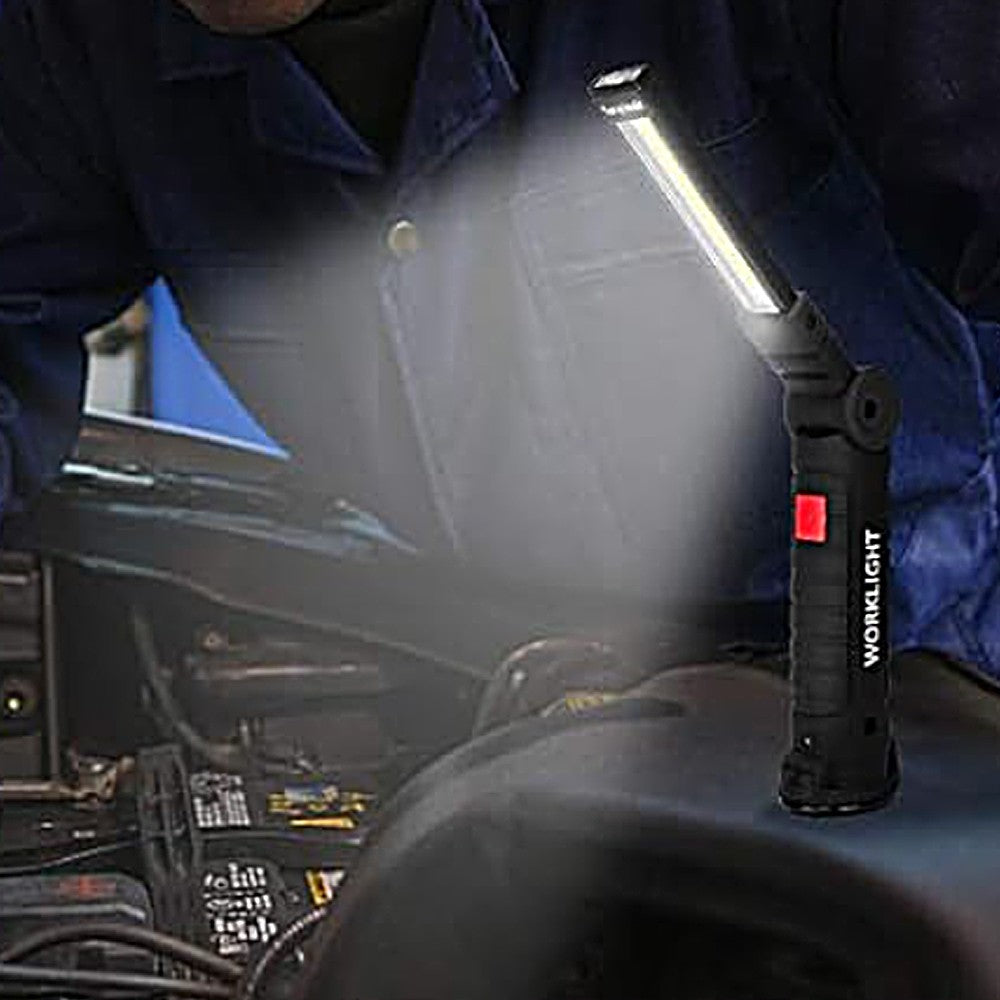 1Pc LED Work Light Grill Light USB Rechargeable Flashlight with Magnetic Base