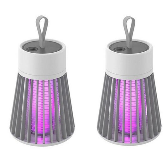 2 X Mosquito Lamp USB Portable Mosquito Zapper Grey
