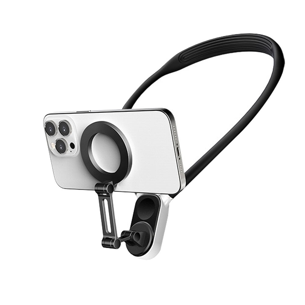 Magnetic Neck Mount Phone Holder Selfie Phone Holder for Video Recording - Black