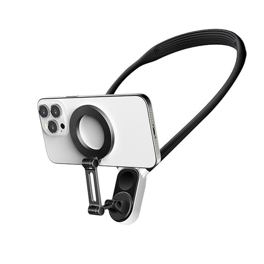 Magnetic Neck Mount Phone Holder Selfie Phone Holder for Video Recording - Black