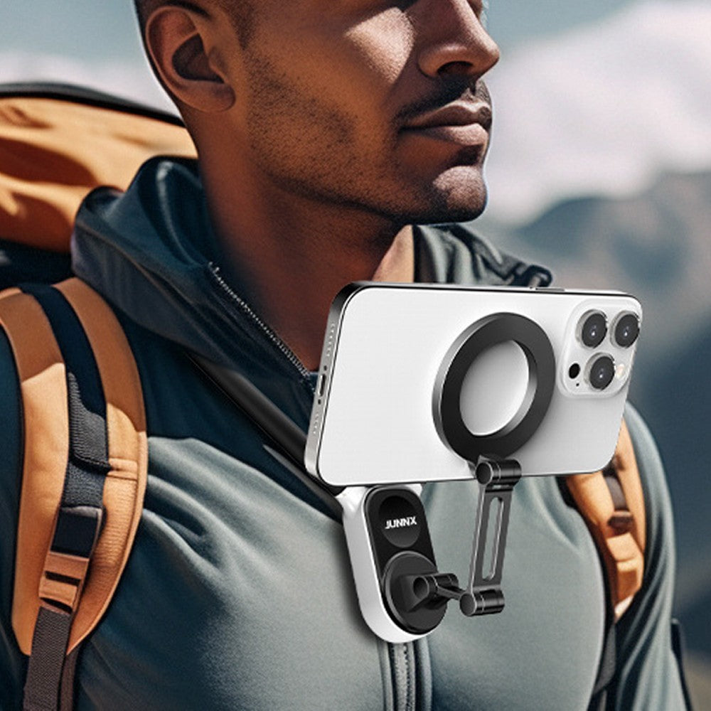 Magnetic Neck Mount Phone Holder Selfie Phone Holder for Video Recording - Black