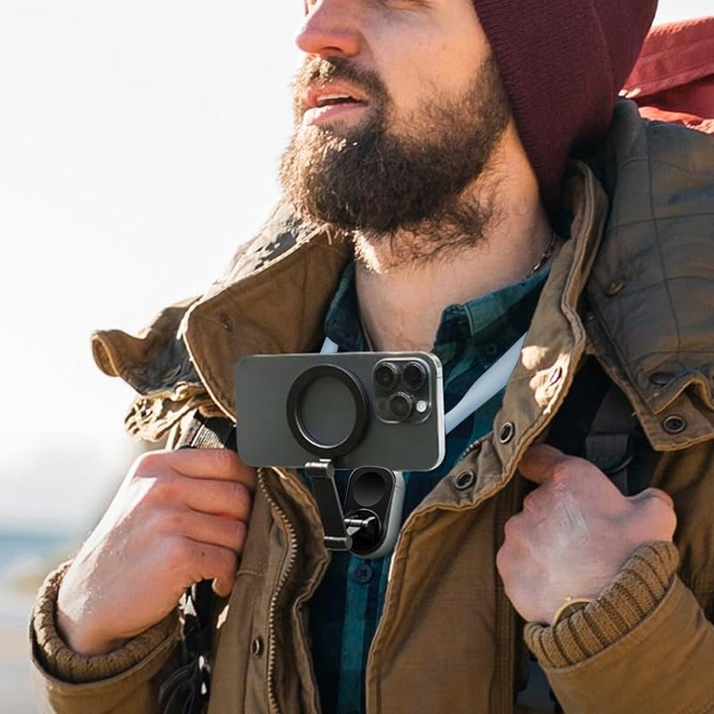 Magnetic Neck Mount Phone Holder Selfie Phone Holder for Video Recording - Blue