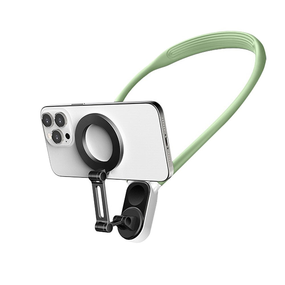Magnetic Neck Mount Phone Holder Selfie Phone Holder for Video Recording - Green