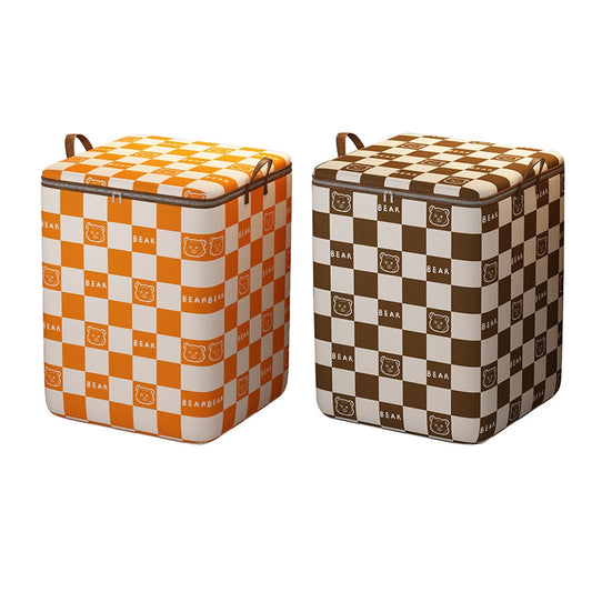 2Pcs Large Capacity Storage Bin Non-Woven Fabric Quilt Storage Bag - Bear Style