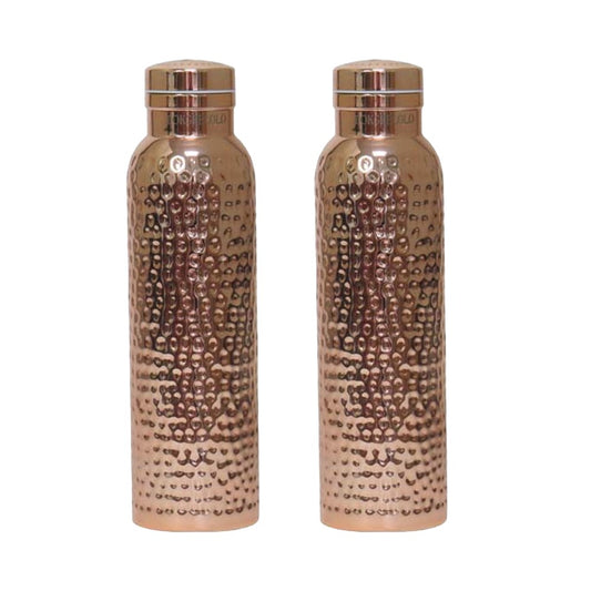 2Pcs 620ml Hammered Finish Water Bottle Stainless Steel Drink Bottle