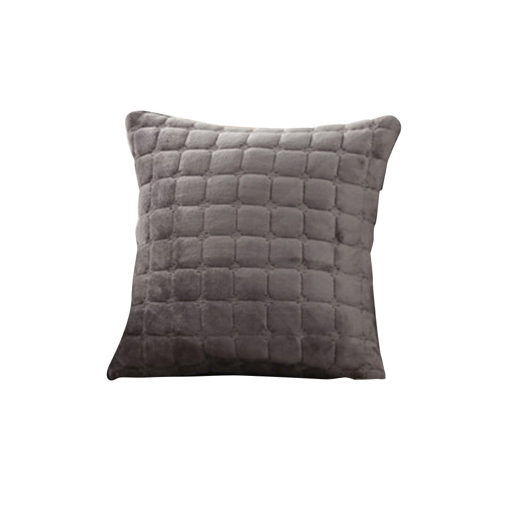 45x45cm Pillowcase Soft Flannel Throw Pillow Cases Cushion Covers - Dark Grey