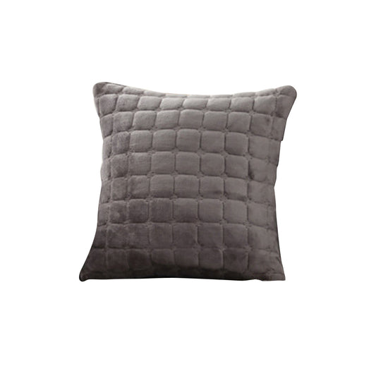 45x45cm Pillowcase Soft Flannel Throw Pillow Cases Cushion Covers - Dark Grey