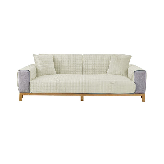 180x70cm Flannel Sofa Cushion Cover Non-Slip Thickened Sofa Towel - White