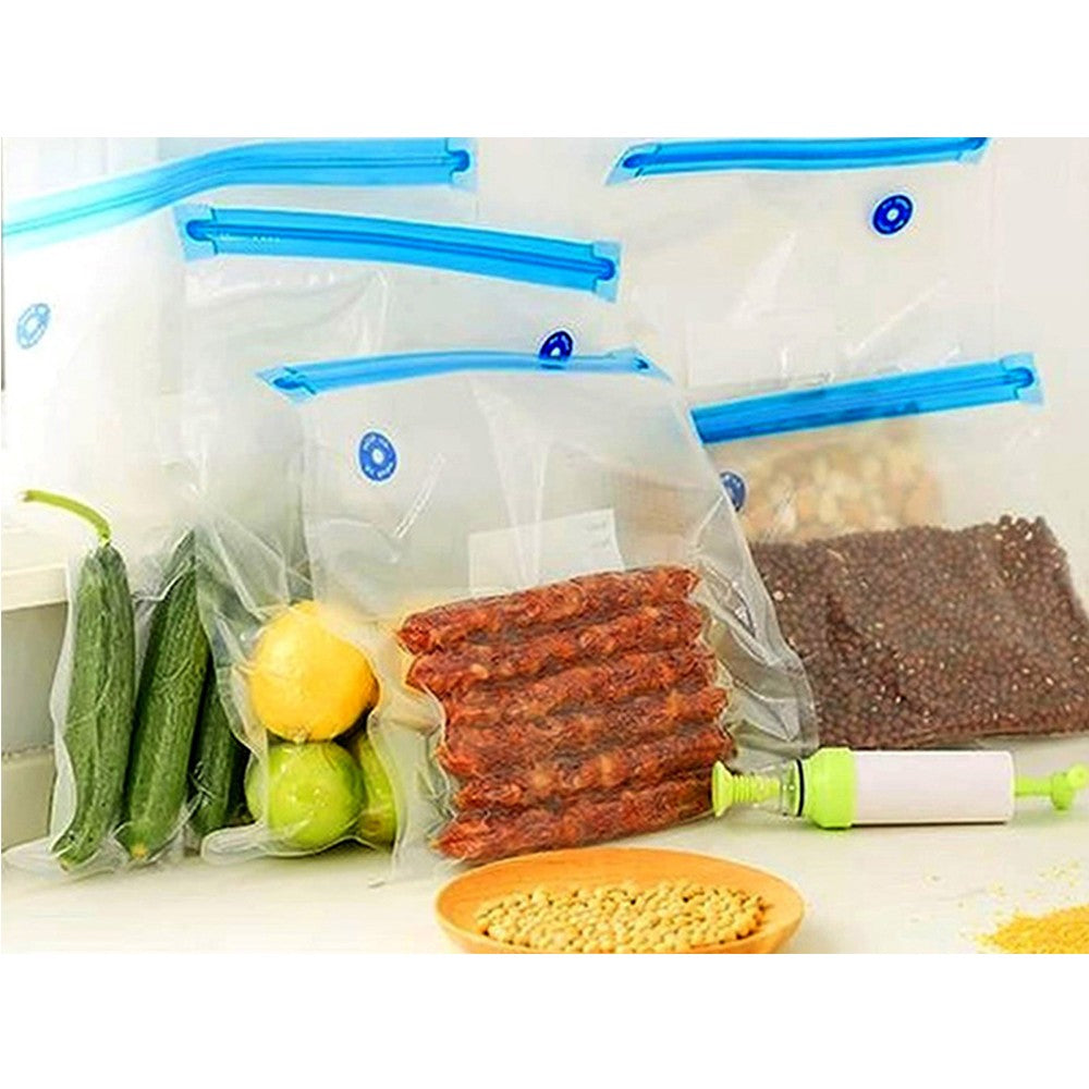 20 Pieces 22x28cm Reusable Food Vacuum Sealer Bags with Manual Pump