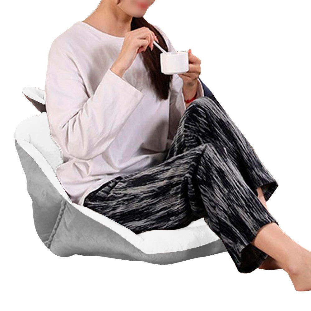 45x45cm Office Chair Cushion with Backrest Semi-Enclosed Seat Cushion - White