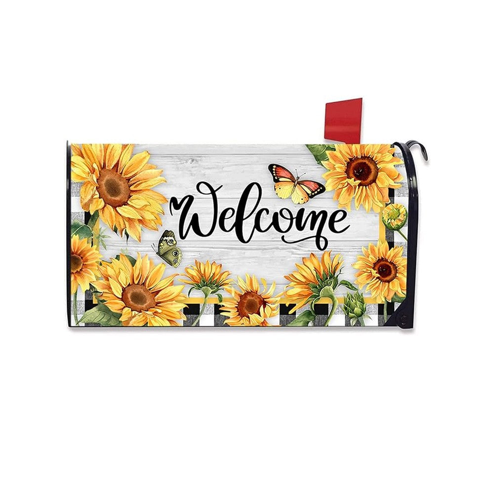 2Pcs Sunflower Mailbox Cover Garden Post Letter Box Wrap Farmhouse Decor