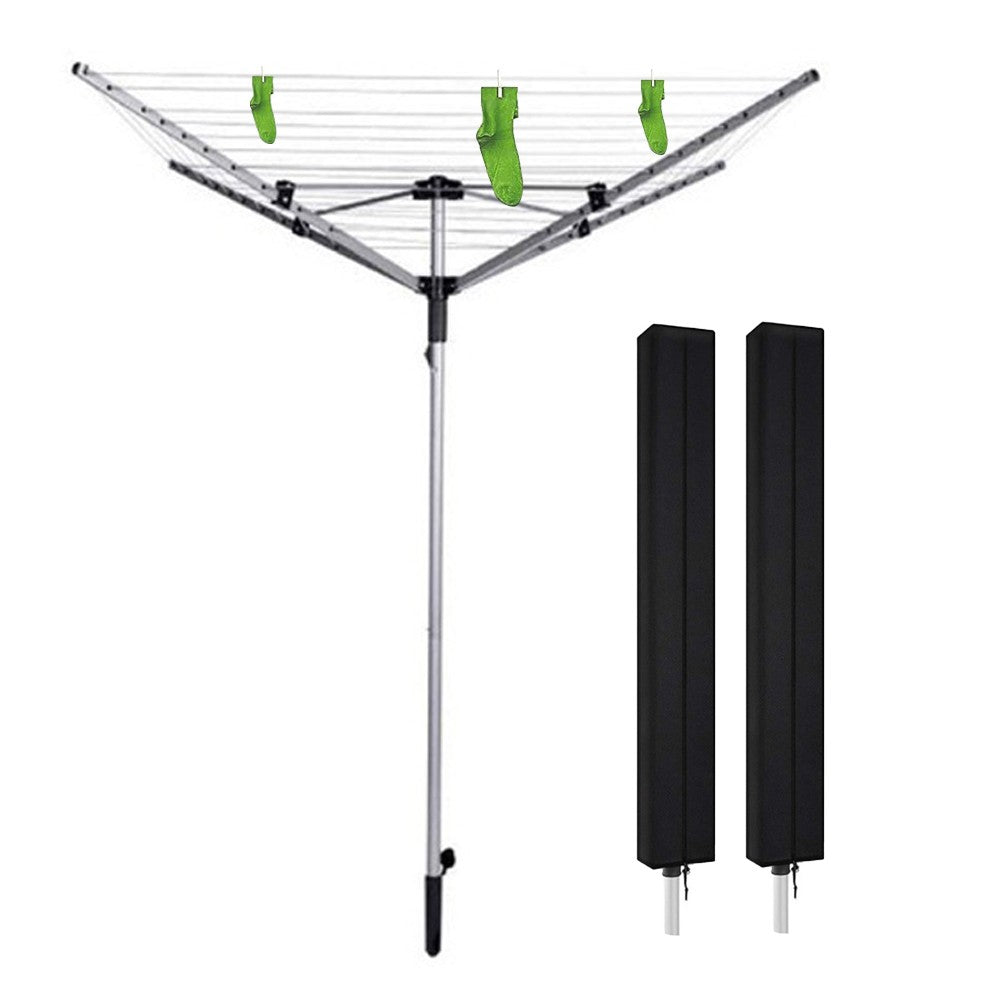 2Pcs Waterproof Rotary Outdoor Umbrella Drying Rack Protective Cover