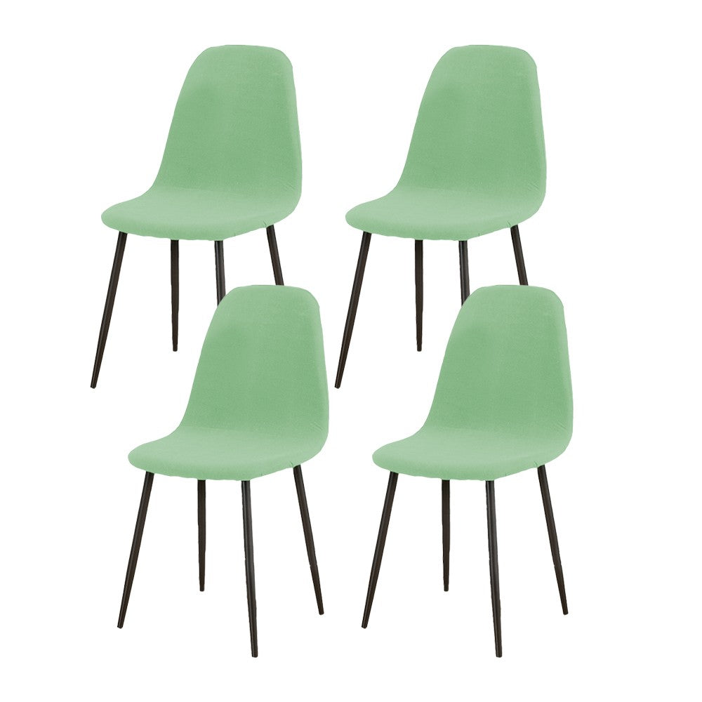 4Pcs Stretch Shell Chair Covers Water-Resistant Chair Seat Protector - Green