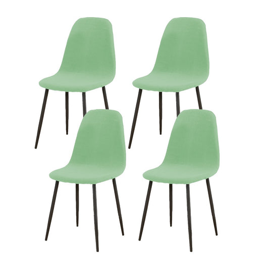 4Pcs Stretch Shell Chair Covers Water-Resistant Chair Seat Protector - Green