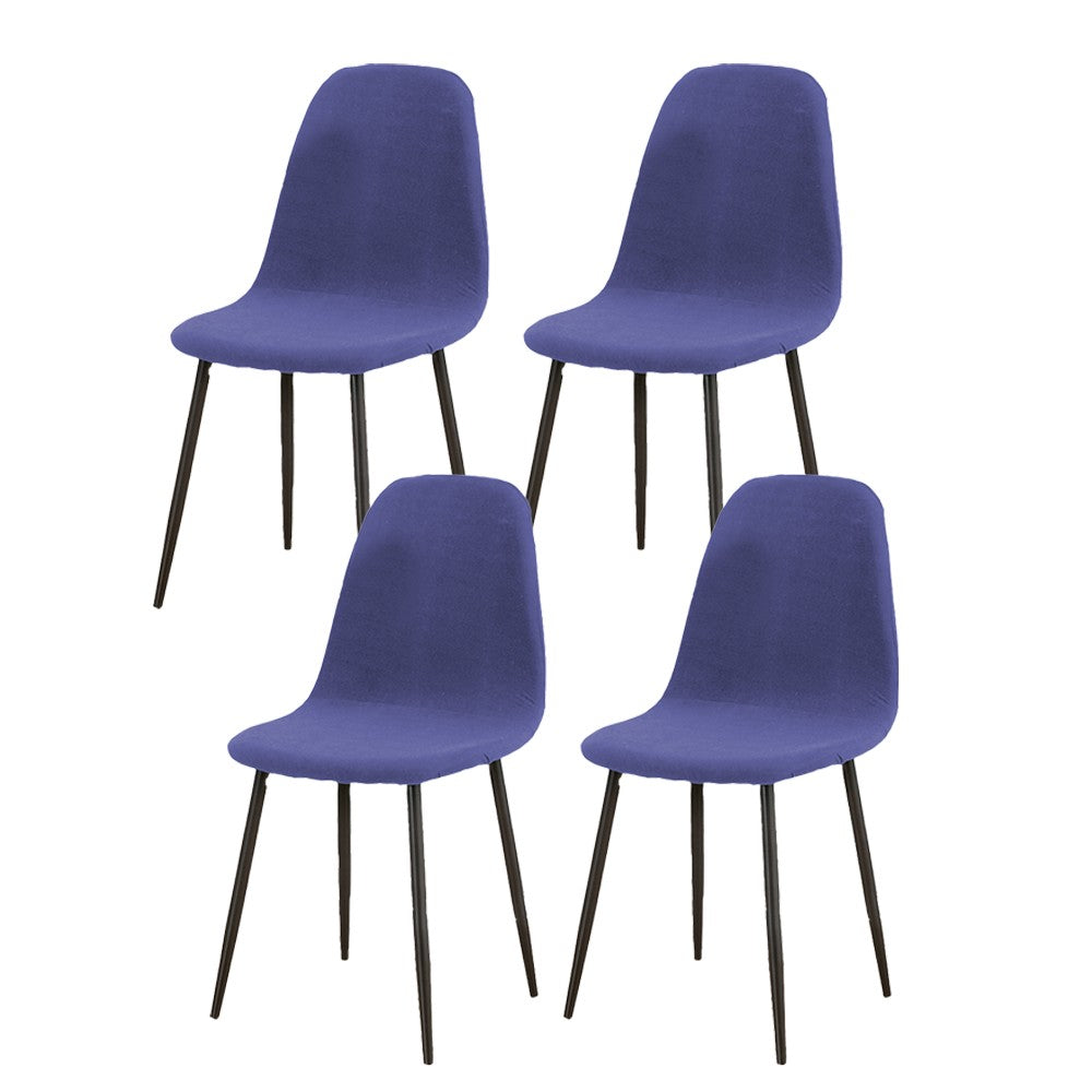 4Pcs Stretch Shell Chair Covers Water-Resistant Chair Seat Protector - Purple