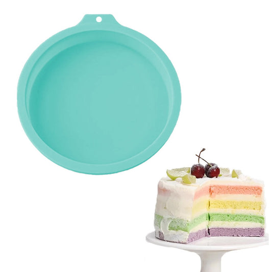 1Pc 6-Inch Round Silicone Cake Pan Non-Stick Silicone Baking Mold - Green