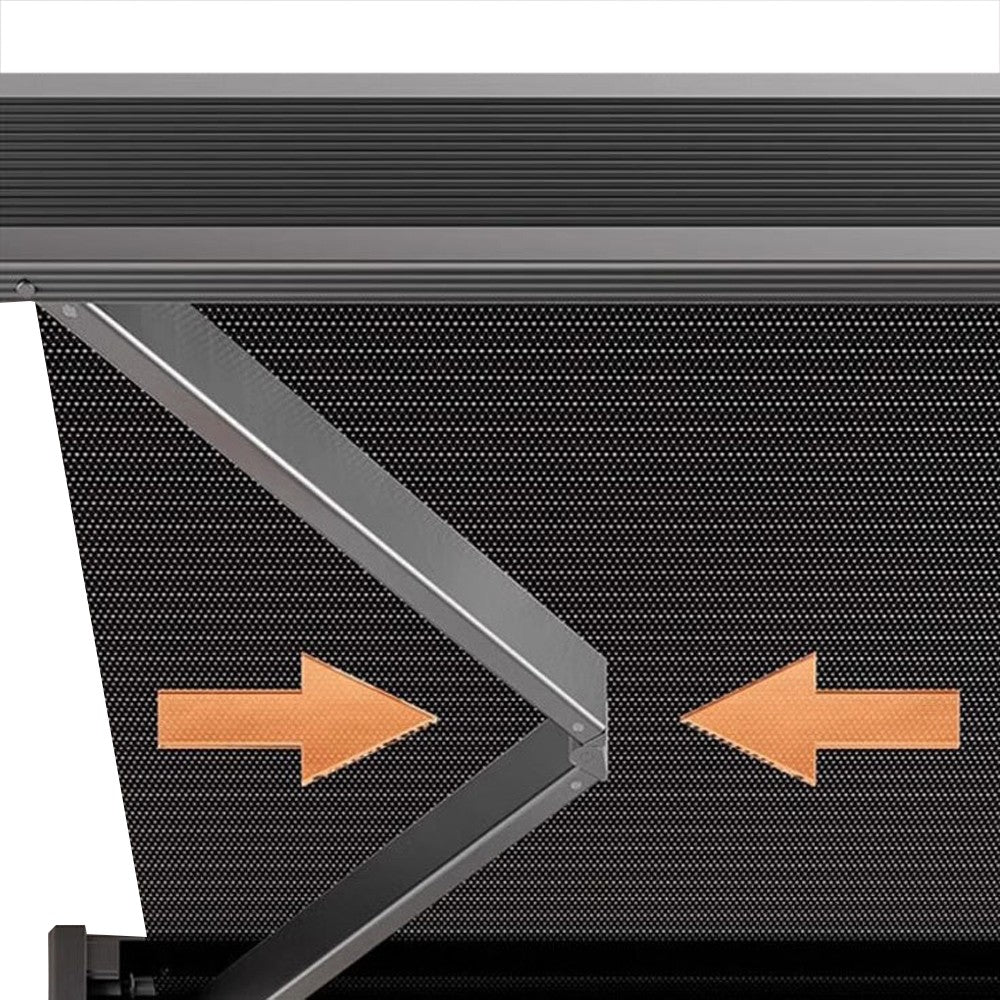 Wall Mounted Retractable Drying Rack Pull Out Laundry Rack with 6 Hooks - Grey