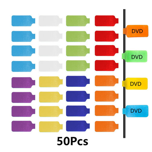 50Pcs Write-on Cable Labels Multi-Color Cord Labels Tags for Cable Management