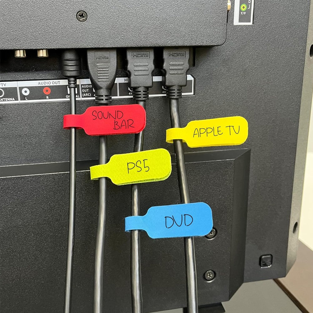 100Pcs Write-on Cable Labels Multi-Color Cord Labels Tags for Cable Management