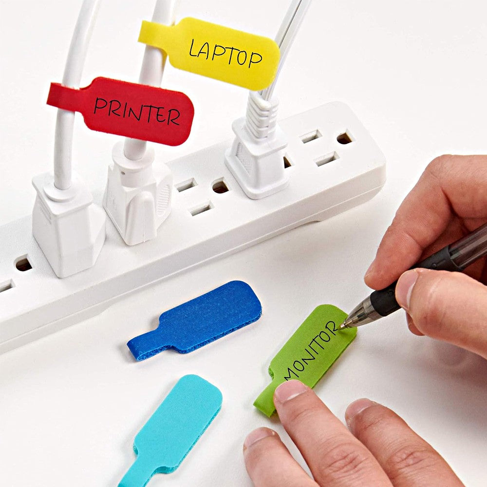 50Pcs Write-on Cable Labels Multi-Color Cord Labels Tags for Cable Management