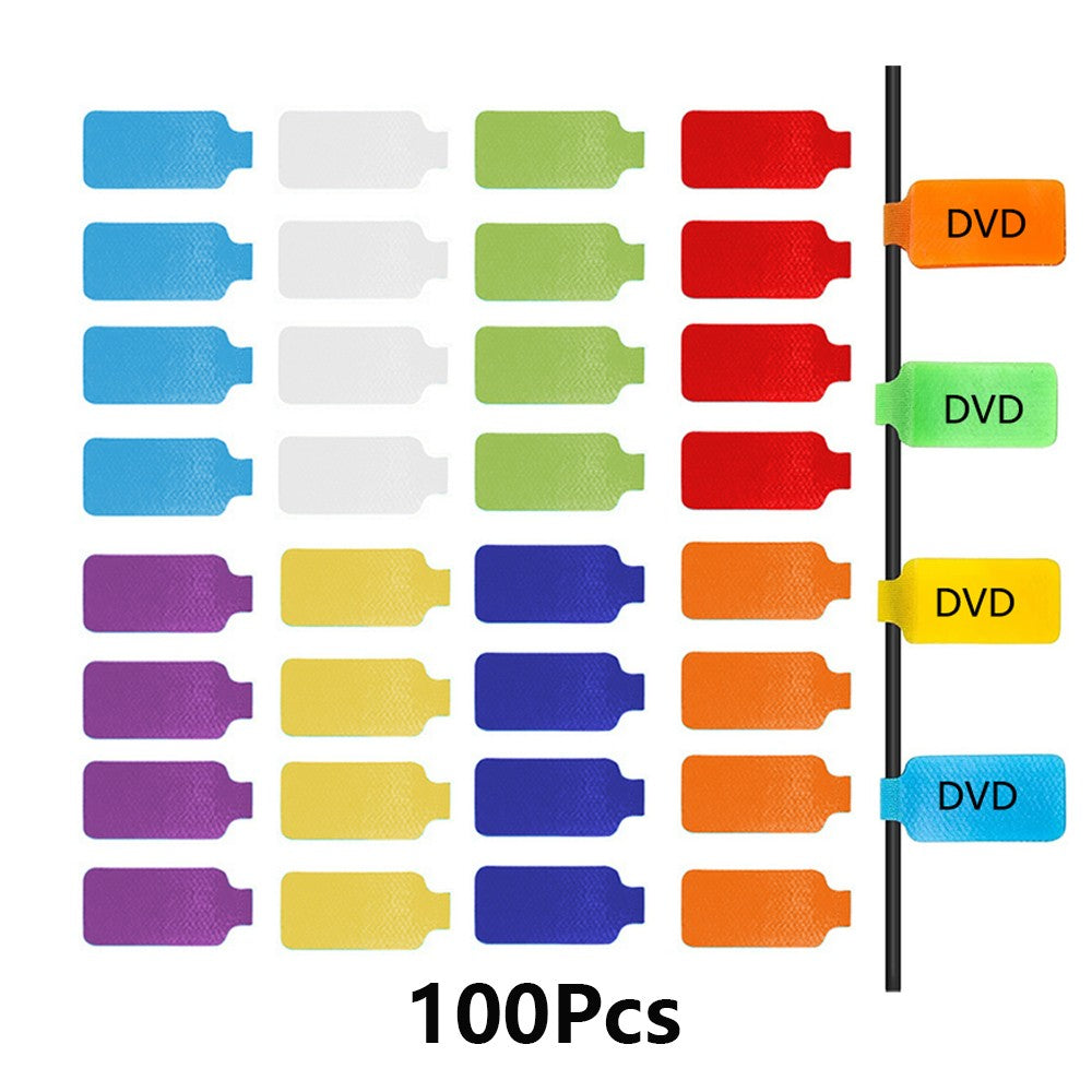 100Pcs Write-on Cable Labels Multi-Color Cord Labels Tags for Cable Management