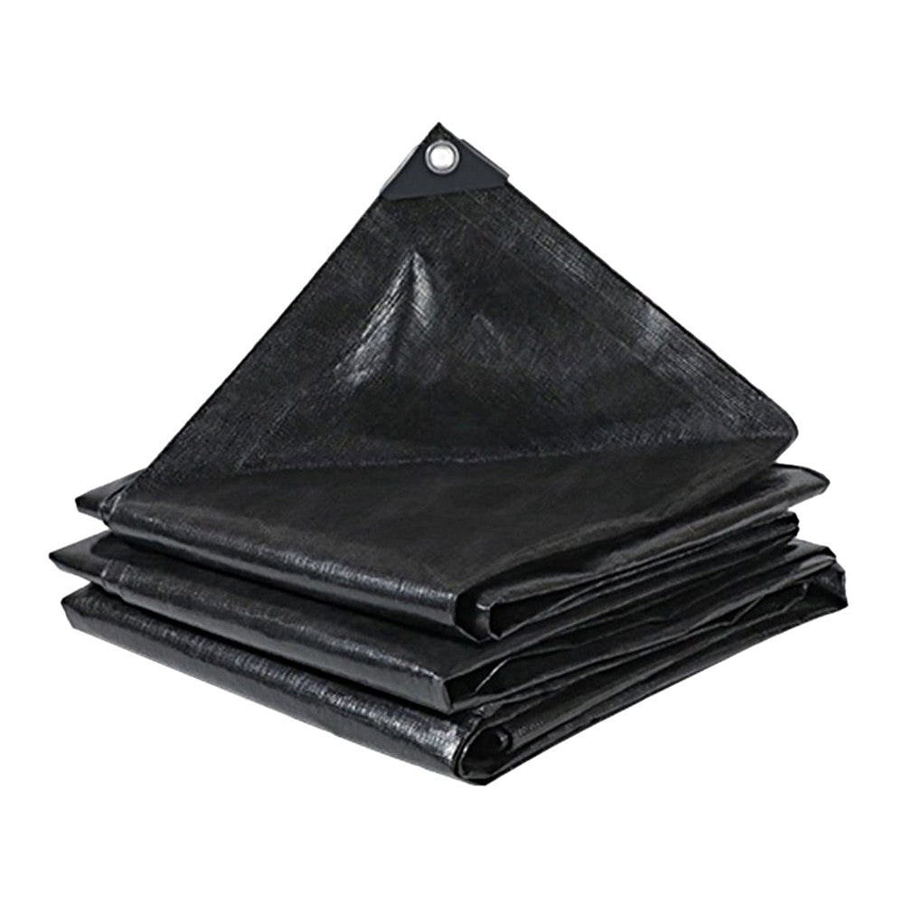 3x3m Heavy Duty Tarp Cover Water Resistant PE Camping Tarpaulin Cover - Black