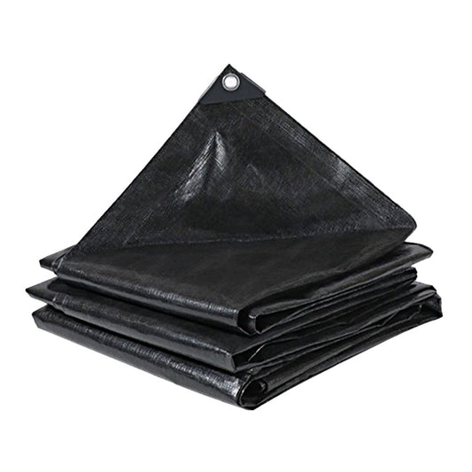 3x3m Heavy Duty Tarp Cover Water Resistant PE Camping Tarpaulin Cover - Black