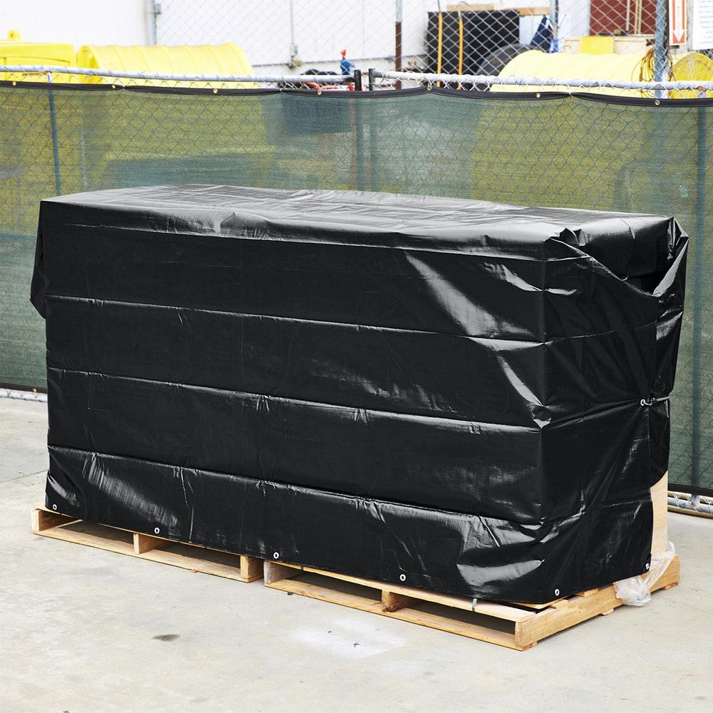 3x3m Heavy Duty Tarp Cover Water Resistant PE Camping Tarpaulin Cover - Black