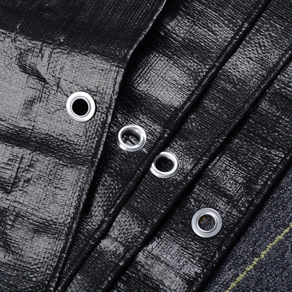 3x3m Heavy Duty Tarp Cover Water Resistant PE Camping Tarpaulin Cover - Black