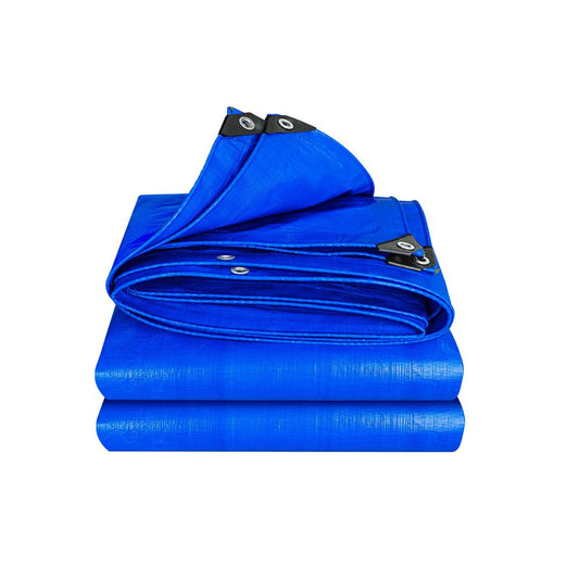 3x3m Heavy Duty Tarp Cover Water Resistant PE Camping Tarpaulin Cover - Blue