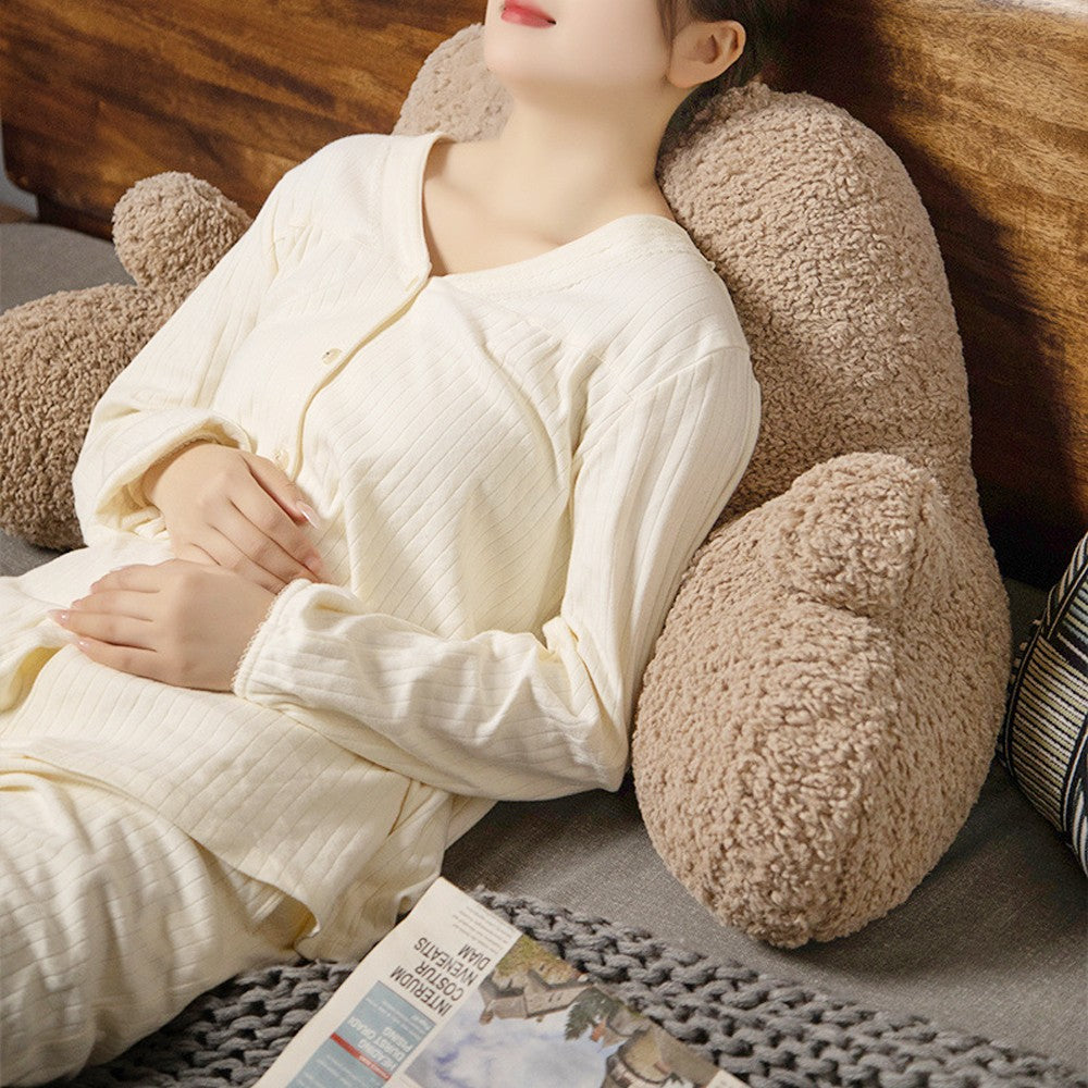 Bed Reading Pillow Backrest Pillow Lumbar Support Chair Cushion - Coffee