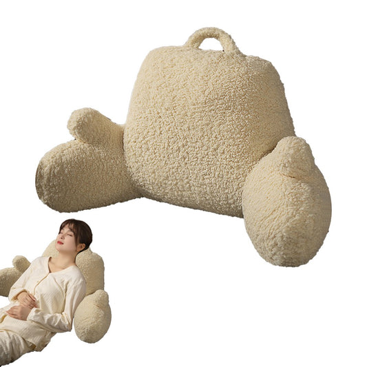 Bed Reading Pillow Backrest Pillow Lumbar Support Chair Cushion - White Cream