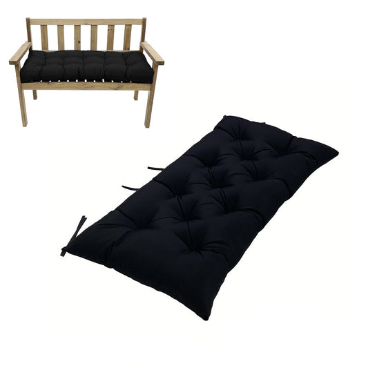 150x50cm Water-resistant Garden Bench Pad Swing Chair Cushion - Black