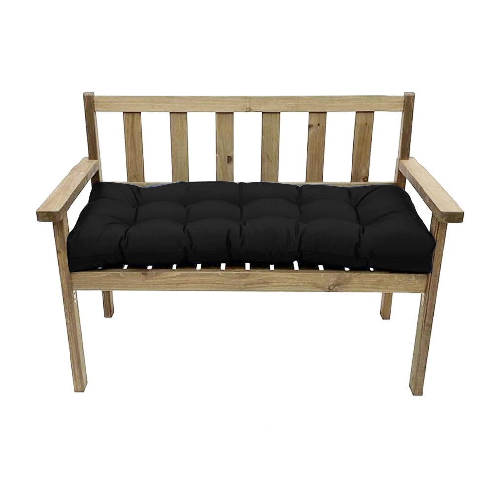 100x50cm Water-resistant Garden Bench Pad Swing Chair Cushion - Black