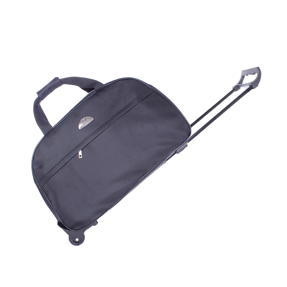 Travel 20 inch Cabin Wheeled Duffle Trolley Bag Handles Carry Bag - Black
