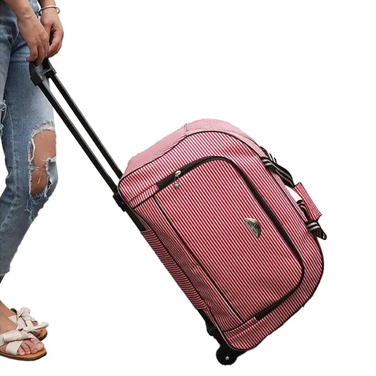 Travel 20 inch Cabin Wheeled Duffle Trolley Bag Handles Carry Bag - Red