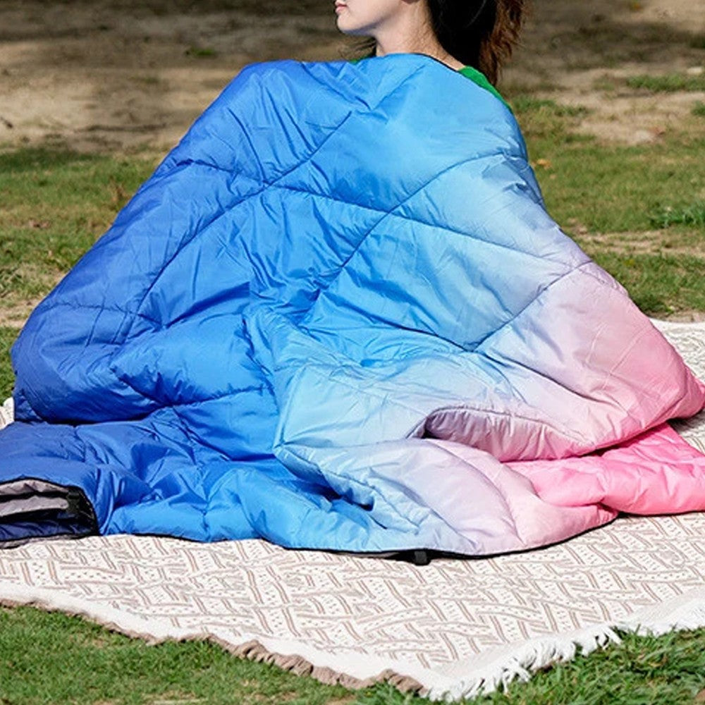 200x145cm Outdoor Puffy Camping Blanket Lightweight Water-resistant Travel Quilt