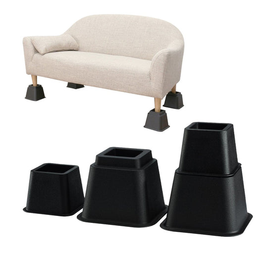 8Pcs Heavy Duty Furniture Risers Feet Bed Chair Leg Lift Stand