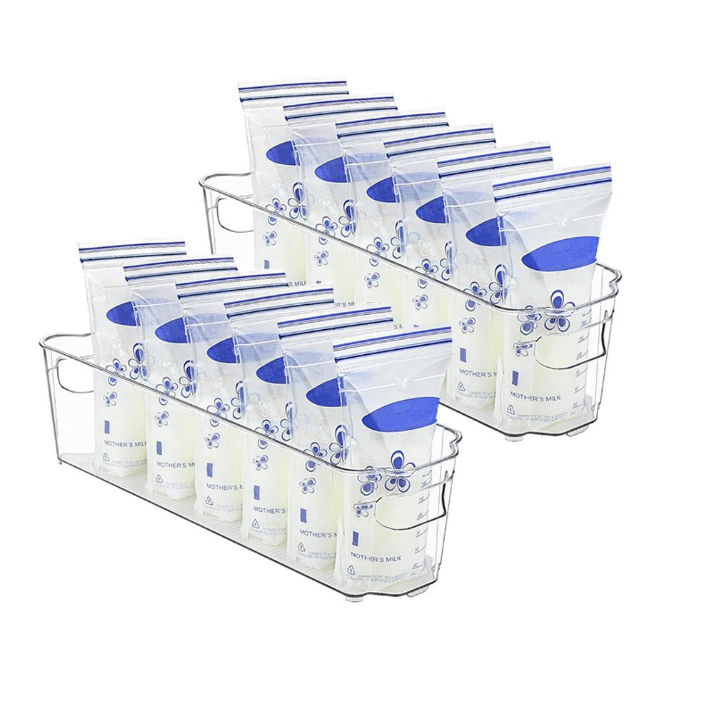 2Pcs Refrigerator Food Storage Box Fridge Organizer with Handle
