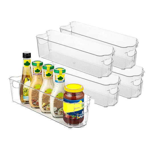4Pcs Refrigerator Food Storage Box Fridge Organizer with Handle