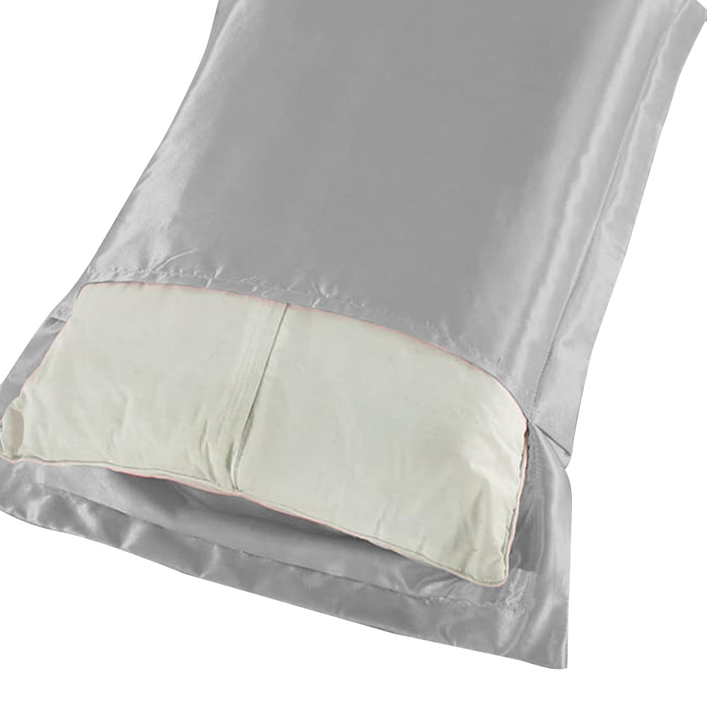 48x74cm Satin Pillowcase Solid Color Silk Soft Bedding Pillowcase - Silver