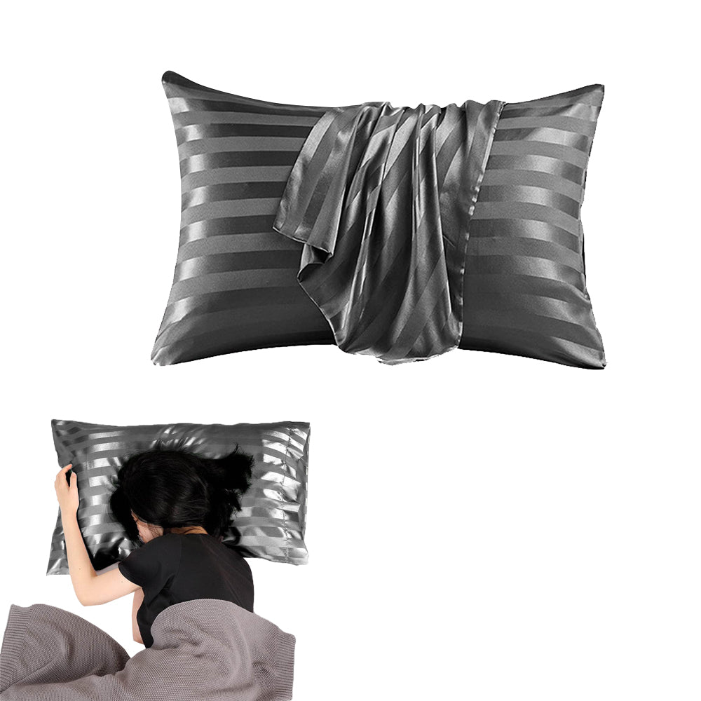 51x76cm Satin Pillowcase for Hair and Skin Envelope Closure Pillowcase - Grey