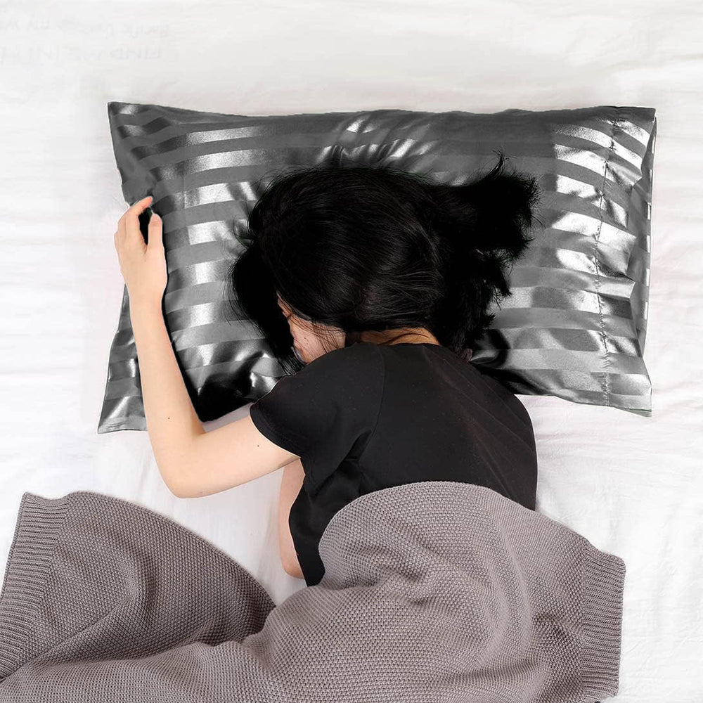 51x76cm Satin Pillowcase for Hair and Skin Envelope Closure Pillowcase - Grey