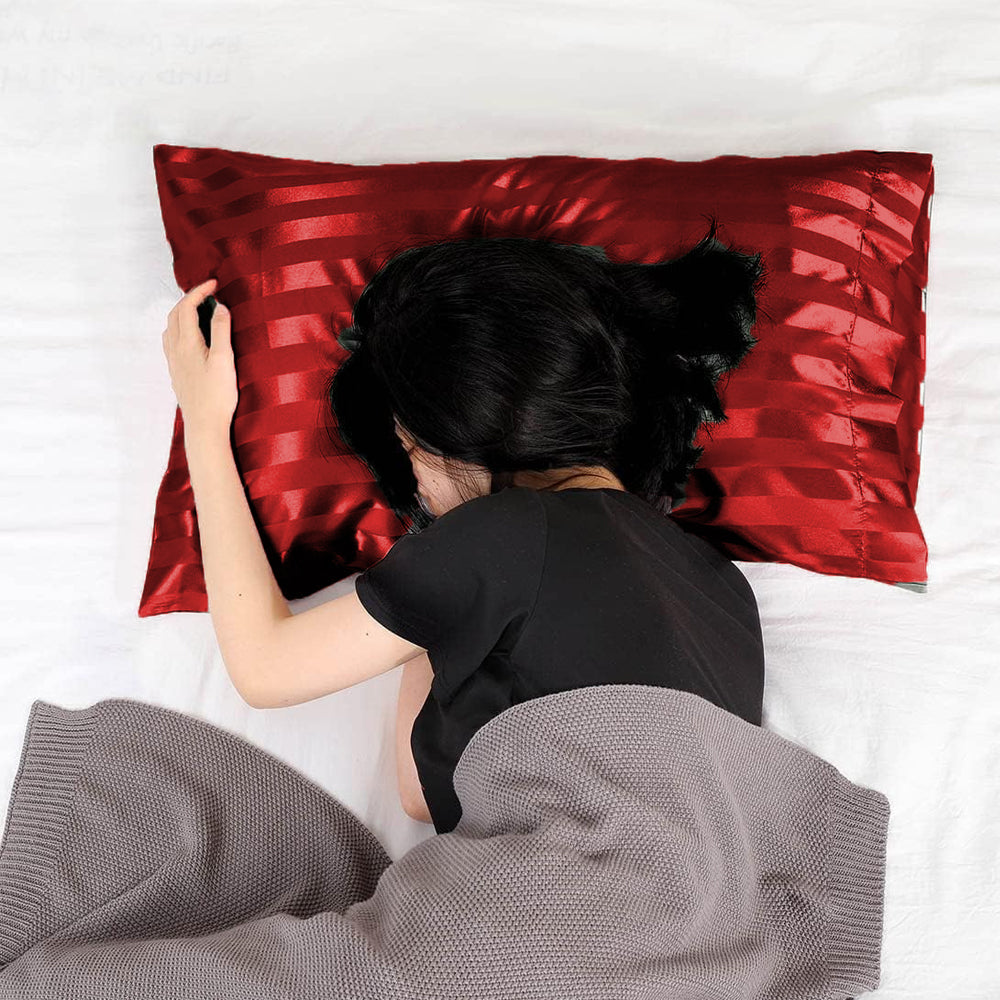 51x76cm Satin Pillowcase for Hair and Skin Envelope Closure Pillowcase - Red