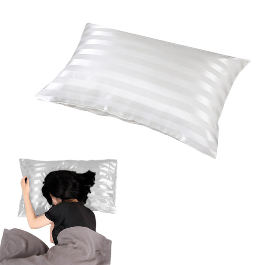 51x76cm Satin Pillowcase for Hair and Skin Envelope Closure Pillowcase - White