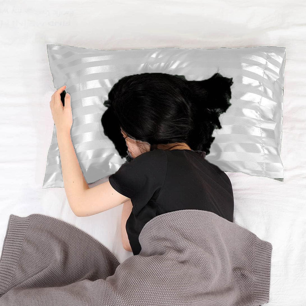 51x76cm Satin Pillowcase for Hair and Skin Envelope Closure Pillowcase - White