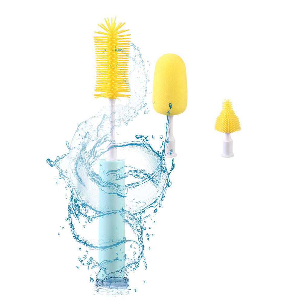 3 in 1 Electric Bottle Brush Detachable Long-Handle Silicone Brush