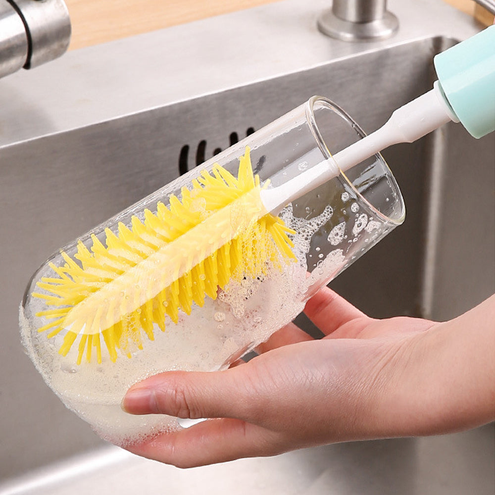 3 in 1 Electric Bottle Brush Detachable Long-Handle Silicone Brush
